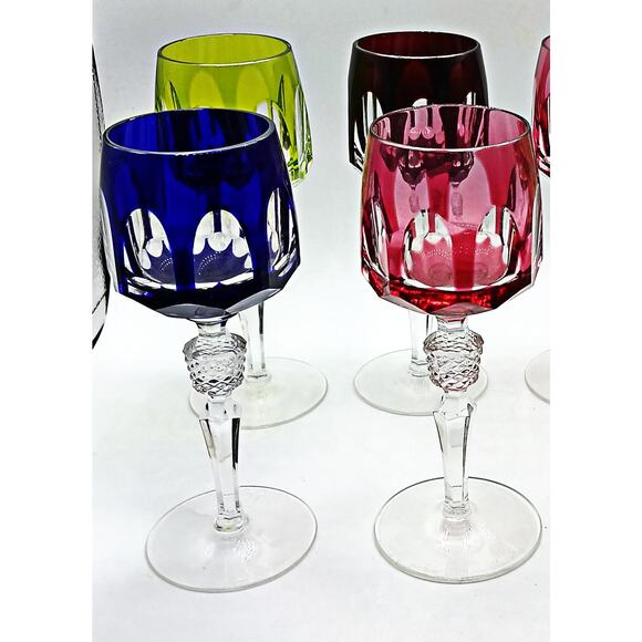 Nachtmann Crystal Antika Rainbow Wine Glasses - Picture 3 of 6